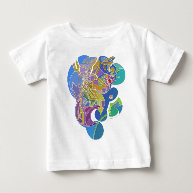 Whimsisches Kunstwerk Baby T-shirt (Vorderseite)