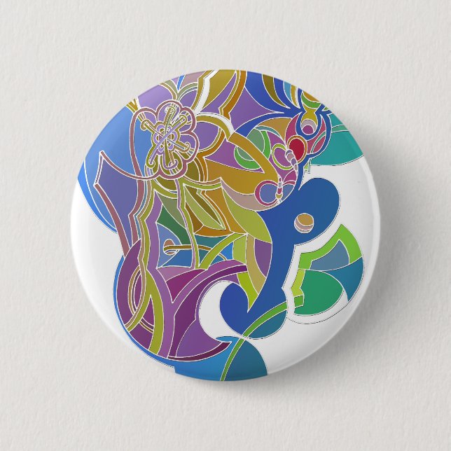Whimsisches Kunstwerk Button (Vorderseite)