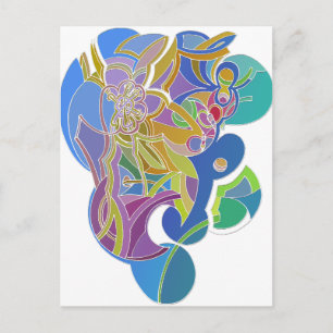 Whimsisches Kunstwerk Postkarte