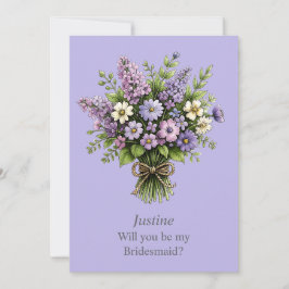 Whimsisches Lavendel-Blumenstrauß-Brautjungfer-Vor