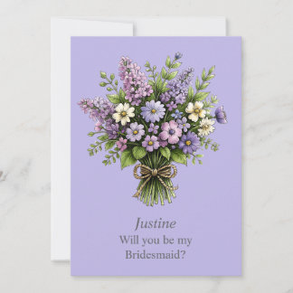 Whimsisches Lavendel-Blumenstrauß-Brautjungfer-Vor
