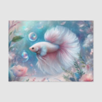 Whimsisches, leicht rosa Betta Fisch Dekoupage