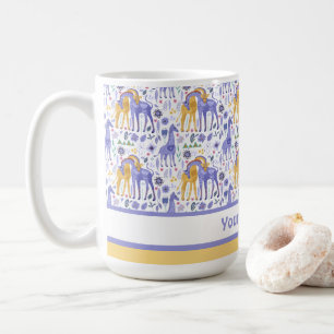 Whimsisches Lila Aquamarines Giraffenmuster Kaffeetasse