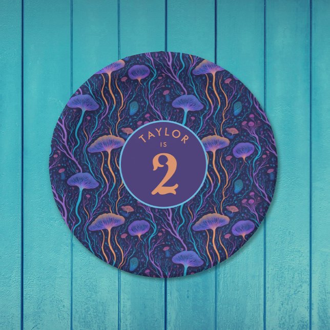 Whimsisches Lila Quallenmuster Party Pappteller (Von Creator hochgeladen)