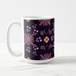 Whimsisches Lila und Gelbes Folk Tasse