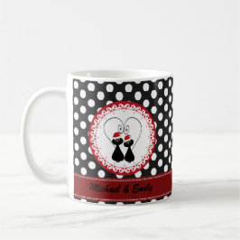 Whimsisches lustiges Weihnachtskatzenpaar personal Tasse