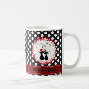 Whimsisches lustiges Weihnachtskatzenpaar personal Tasse