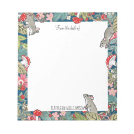 Whimsisches Mäuse Mushroom Woodland Custom Notizblock