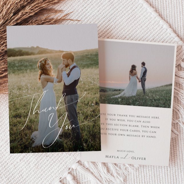 Whimsisches Minimalistisches Script-Flachbildschir Dankeskarte (Von Creator hochgeladen)