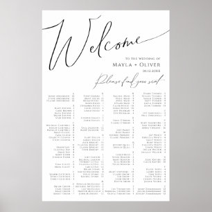 Whimsisches Minimalistisches Skript Alphabetisches Poster