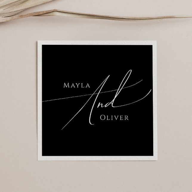 Whimsisches Minimalistisches Skript | Schwarze Hoc Serviette (Von Creator hochgeladen)