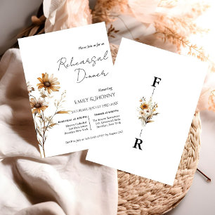 Whimsisches Mongram Wildblume Probe Dinner Einladung