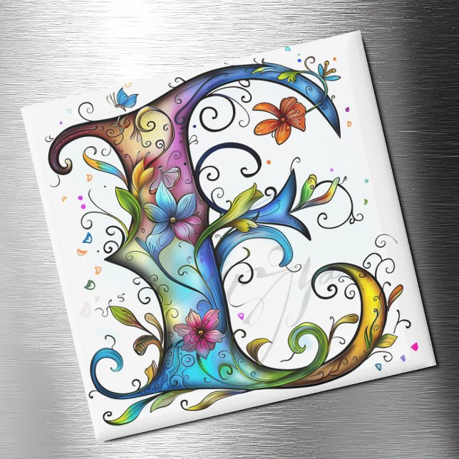 Whimsisches Monogramm E Magnet (Von Creator hochgeladen)