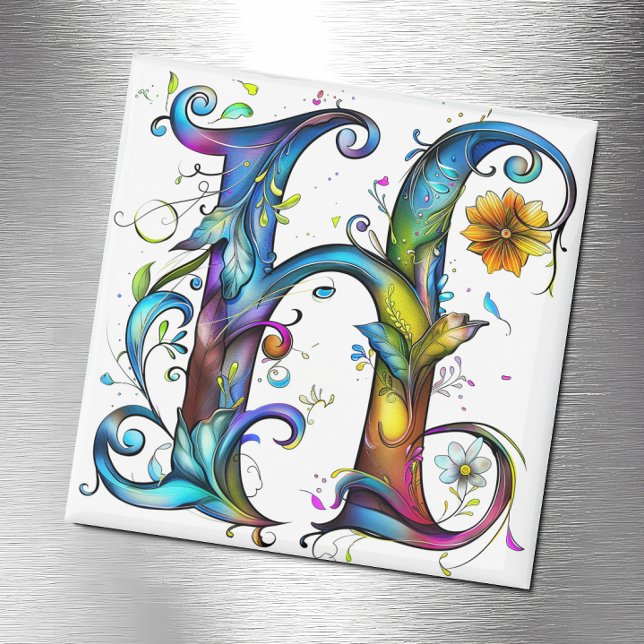 Whimsisches Monogramm H Magnet (Von Creator hochgeladen)