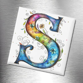 Whimsisches Monogramm S Magnet