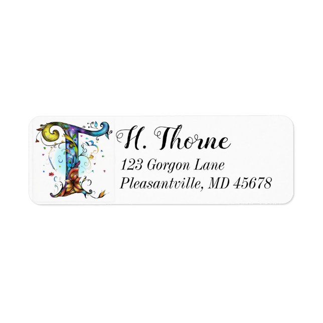 Whimsisches Monogramm T (Vorne)