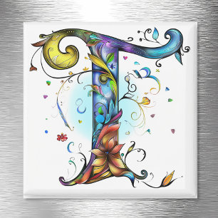 Whimsisches Monogramm T Magnet
