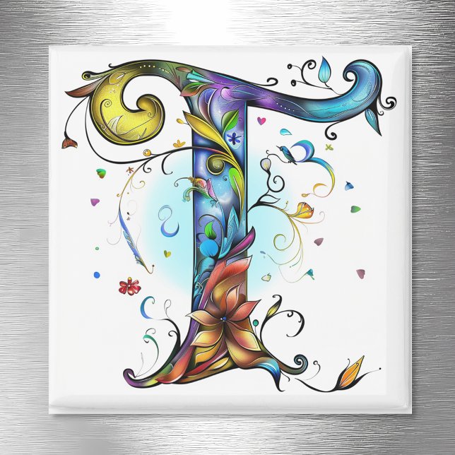 Whimsisches Monogramm T Magnet (Von Creator hochgeladen)