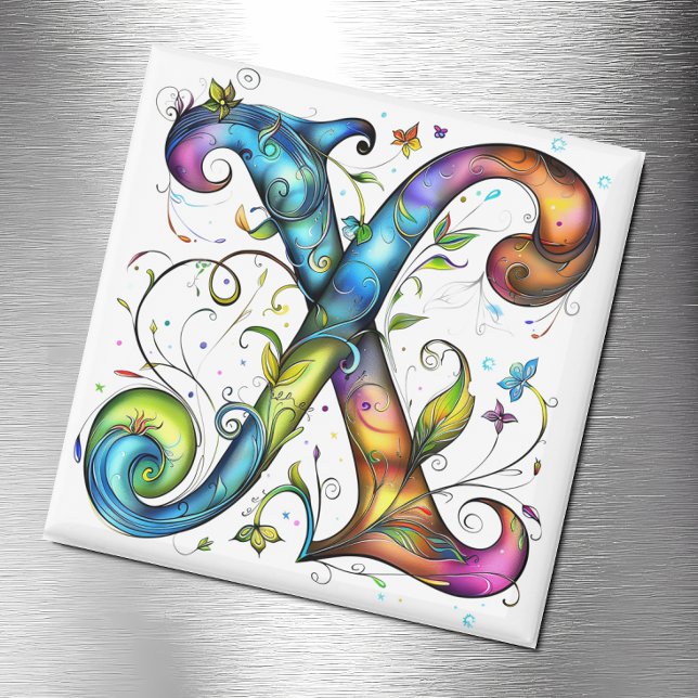 Whimsisches Monogramm X Magnet (Von Creator hochgeladen)