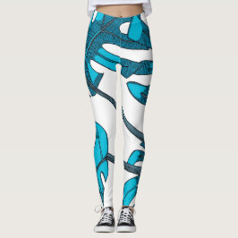 Whimsisches Monsterablatt-Design Leggings
