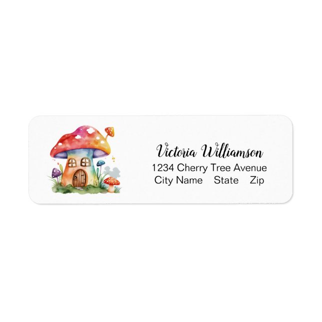 Whimsisches Mushroom House Niedliche Aquarellfarbe (Vorne)