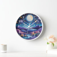 Whimsisches Nachtleben Big Moon Landschaft