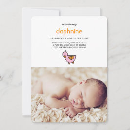 Whimsisches Niedlich Ducklings Foto Baby Girl Birt Ankündigung