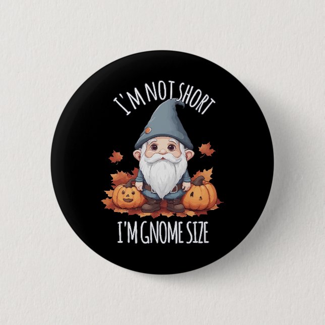 Whimsisches Niedliches Gnome im Herbst Button (Vorderseite)