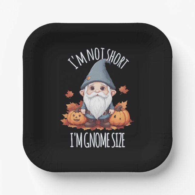 Whimsisches Niedliches Gnome im Herbst Pappteller (Vorderseite)