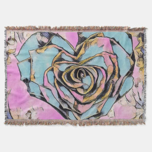 Whimsisches niedliches Herz bunt zeichnend Decke