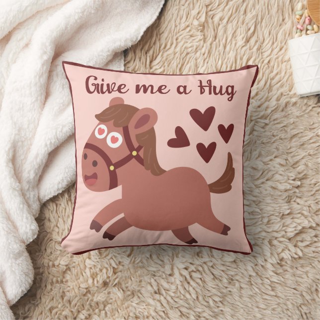 Whimsisches niedliches Pferd personalisiertes Zita Kissen (Decke)