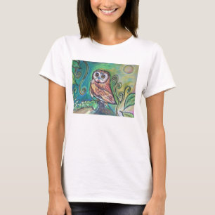 Whimsisches Owl Basic Tank Top Weiß