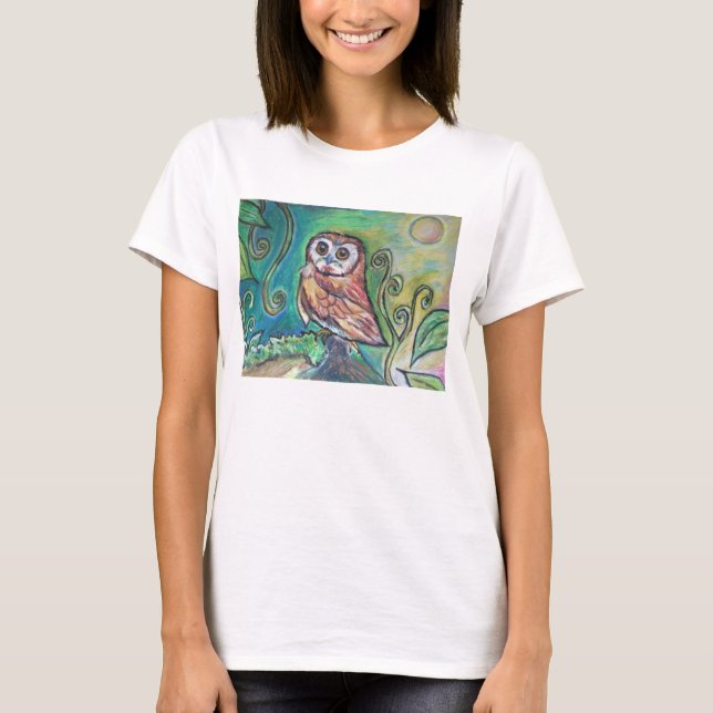 Whimsisches Owl Basic Tank Top Weiß (Vorderseite)