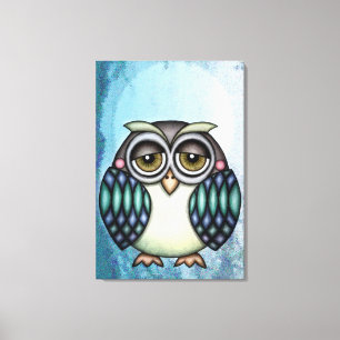 Whimsisches Owl Leinwanddruck
