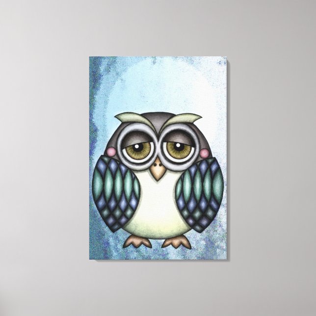 Whimsisches Owl Leinwanddruck (Vorderseite)