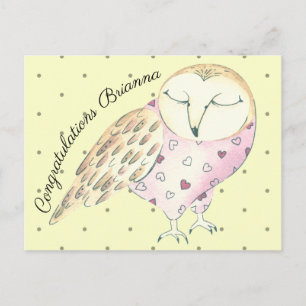 Whimsisches Owl Personalisiert Postkarte