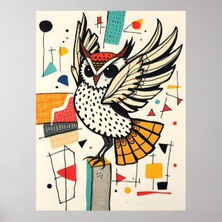 Whimsisches Owl Poster