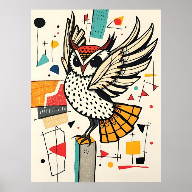 Whimsisches Owl Poster (Vorne)