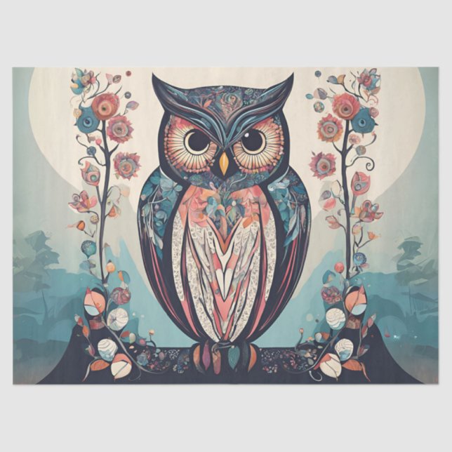 Whimsisches Owl Seidenpapier (Vorderseite)