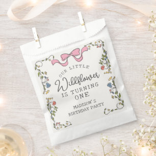 Whimsisches Party Doodle Floral Geburtstag Geschenktütchen