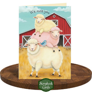 Whimsisches Pastell Schafstack Vermisst, dass Sie  Karte