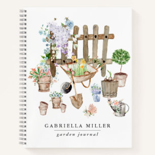 Whimsisches Personalisiert Gartenblatt Notizbuch