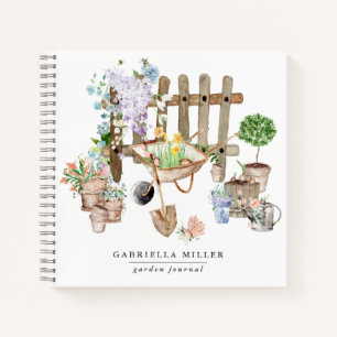 Whimsisches Personalisiert Gartenblatt Notizbuch