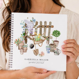 Whimsisches Personalisiert Gartenblatt Notizbuch