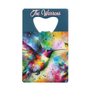 Whimsisches Personalisierter Hummingbird Geldbeutel Flaschenöffner