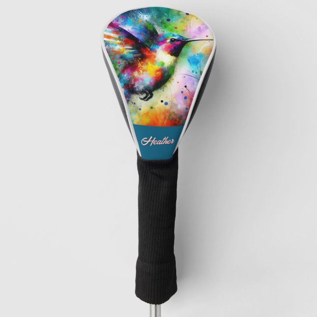 Whimsisches Personalisierter Hummingbird Golf Headcover (Vorderseite)