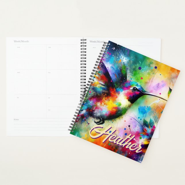 Whimsisches Personalisierter Hummingbird Planer (Anzeige)