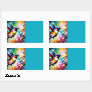 Whimsisches Personalisierter Hummingbird Rechteckiger Aufkleber