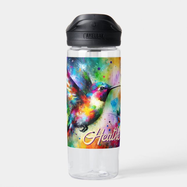 Whimsisches Personalisierter Hummingbird Trinkflasche (Rückseite)