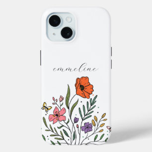 Whimsisches Personalisiertes Bläschen Wildblume Case-Mate iPhone Hülle